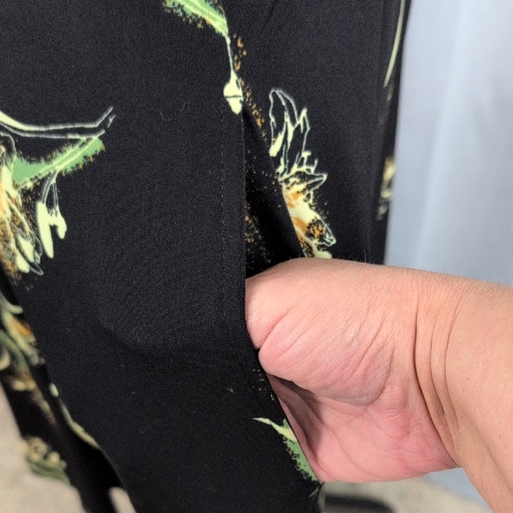 LuLaRoe Black and Yellow A-Line Midi Skirt Asymmetrical - Picture 4 of 6